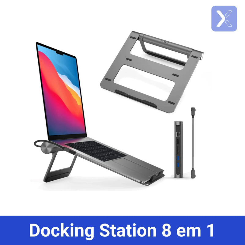 Docking Station para MacBook/Laptop 8 em 1 USB-C