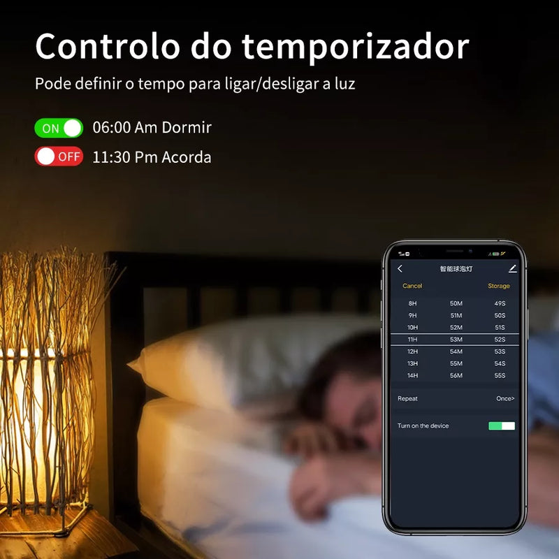 Lâmpada Inteligente Alexa Com Controle por Voz